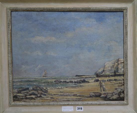 Oil of canvas, beach scene, unsigned, 40 x 50cm